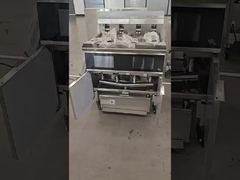 OFE-413L プロタック スマートパネル 4タンク 4バスケット 28KW 304SUS 電動チップ オープンフライヤー