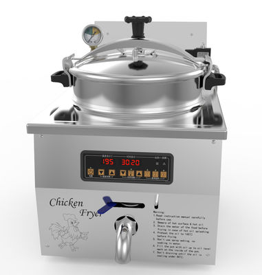 デジタルパネル 16L 3KW 220V/110V チキン エクスプレス カウンター トッププレッシャー フライヤー