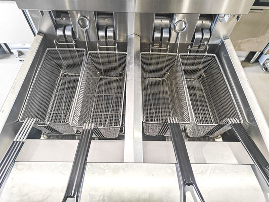 28.6kw ダブルタンク 大容量デジタルコンピュータ パネル 電気&ガス チップ オープン フライヤー マシン