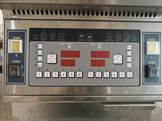 2つの鍋 2つのバスケット 13L*2 小容量 油を節約する 油過濾装置の電動式オープンフライヤー