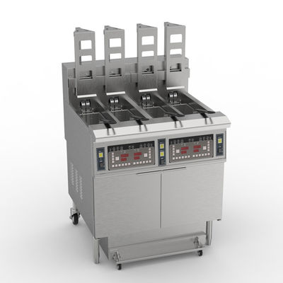 オートリフト 4ポット 4バスケット デジタル パネル 電動 オープン フライヤー 商業 フライティング 機器