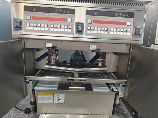 オートリフト 電動 ダブルポット 28KW チップス オイルフィルターシステム付き フライヤー