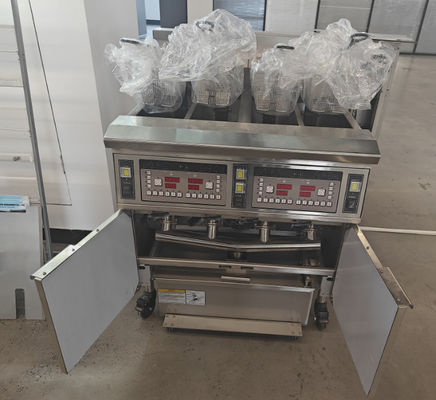プロデジタルコンピュータ パネル 4タンク 4バスケット 28KW 304SUS 電動チップ オープンフライヤー