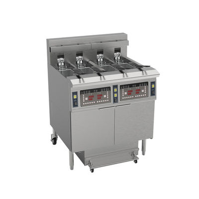 4つの鍋 4つのバスケット 油濾過システム 304SUS Ventless Deep kfc チップ 電気 チップ オープン チップ フライヤー 調理機