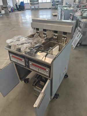 380V 28kw ダブルタンク 4かご デジタルパネル 電機&ガスチップ オープンフライヤー 15L*2